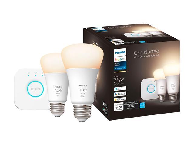 Philips Hue 563080 Starter Kit, E26 10.5W A19 Bluetooth 2-pack Smart Bulb