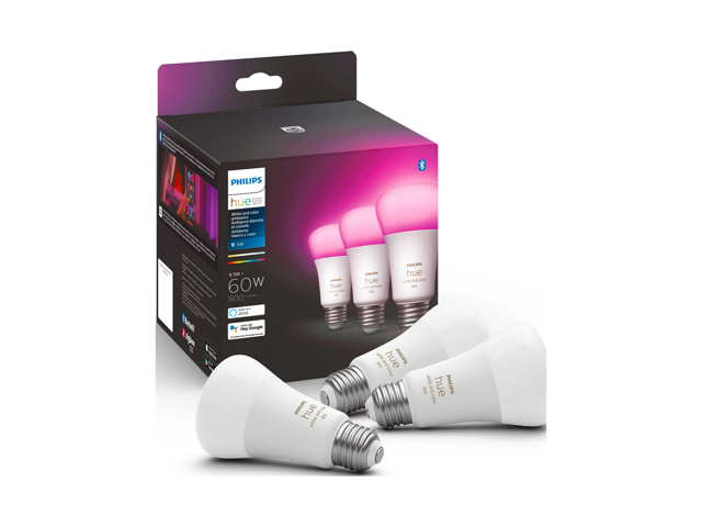 Philips Hue A19 LED Smart Light Bulb - White and Color Ambiance - 60W Indoor Light Bulb - Control with Hue App - Works with Alexa, Google Assistant...