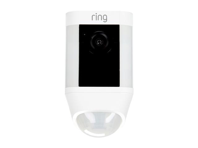 Ring Spotlight Cam Battery HD Security Camera with Built Two-Way Talk and a Siren Alarm, White