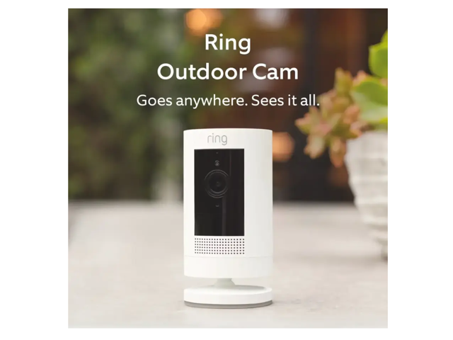 Ring - Outdoor Cam (Stick Up Cam) Indoor/Outdoor Wire Free 1080p Security Camera - White - image 3