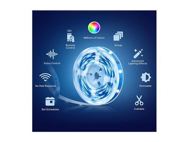 Kasa Smart LED Light Strip, 16.4ft WiFi LED Strip Works with Alexa, Google Home, SmartThings, High Brightness with 16 Million Colors, RGB,...