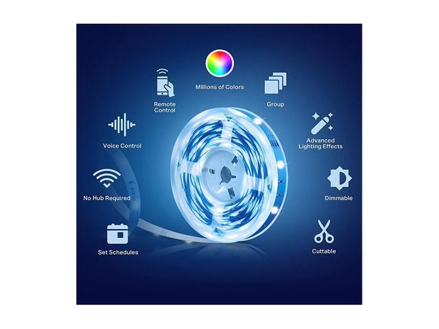 Kasa Smart LED Light Strip, 16.4ft WiFi LED Strip Works with Alexa, Google Home, SmartThings, High Brightness with 16 Million Colors, RGB,...