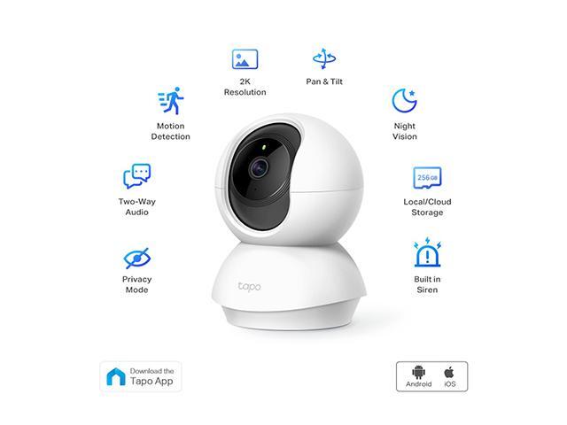 TP-Link Tapo 2K Pan/Tilt Security Camera for Baby Monitor, Dog Camera w/ Motion Detection, 2-Way Audio, Siren, Night Vision, Cloud & SD Card...