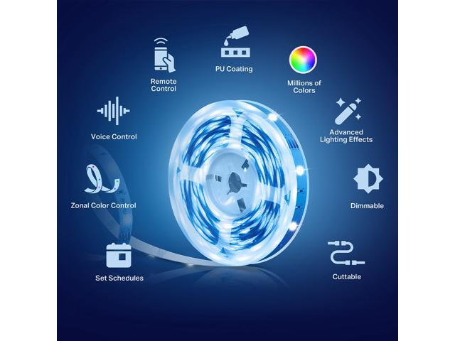 TP-Link Tapo Smart LED Light Strip, 50 Color Zones RGBIC, Sync-to-Sound, 16.4ft Wi-Fi LED Strip Works w/ Alexa & Google, IP44 PU Coating, Trimmable...