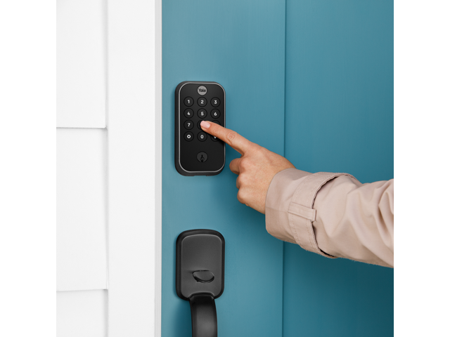 Yale - Assure Lock 2 - Smart Lock Wi-Fi Deadbolt with Push Button Keypad | Key Access - Black Suede - image 4