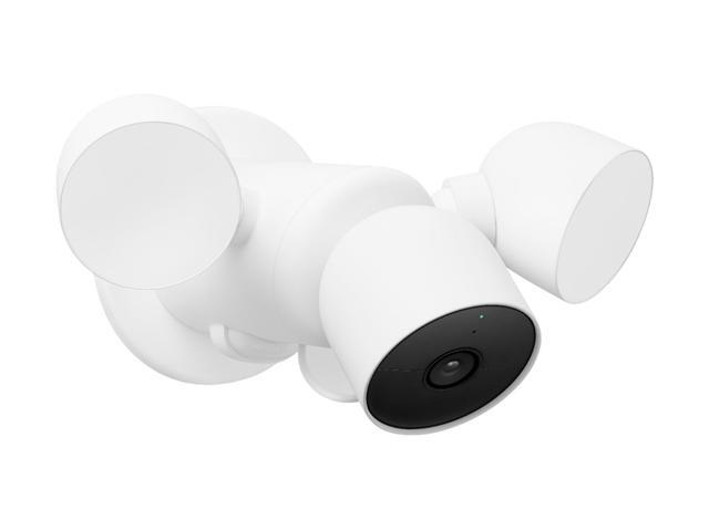 Google - Nest Cam with Floodlight - Outdoor or Wired - Smart Security Camera - Snow - image 4
