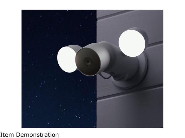 Google - Nest Cam with Floodlight - Outdoor or Wired - Smart Security Camera - Snow - image 7