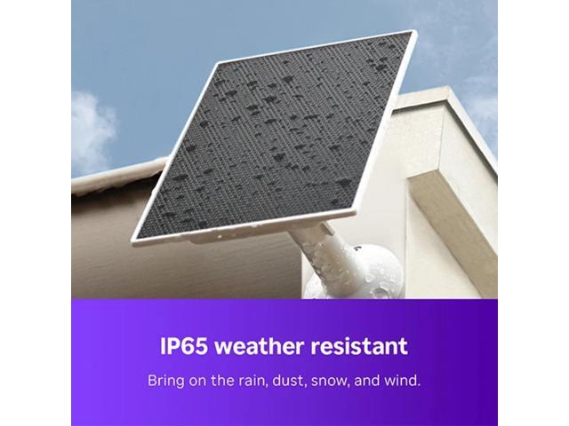 Roku - Solar Panel USB-C 2025 for Battery Camera & Battery Plus Only – DIY Install, IP65 Weather Resistant, 360° Swivel Mount - White - image 5