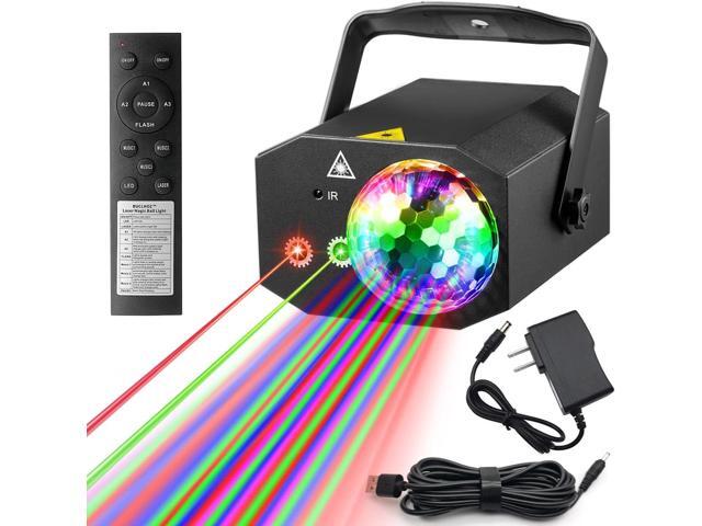 Sound Activated Party Lights Dj Disco Ball Light with Pattern Projection, RGB Colored Strobe Stage Lighting for Parties Indoor Dance Birthday Rave...