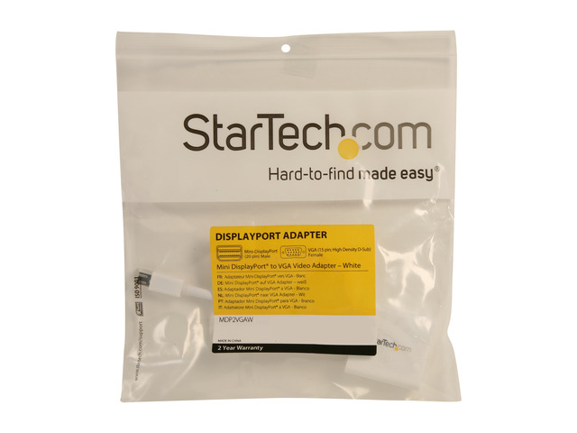 StarTech. com MDP2VGAW Mini DisplayPort to VGA Adapter - White - 1080p - Thunderbolt to VGA Monitor Adapter - Mini DP to VGA Converter
