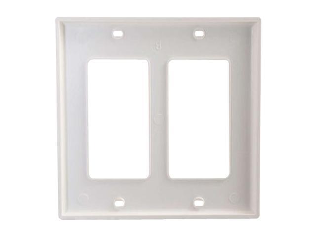 C2G 03728 Decorative Two Cutout Double Gang Wall Plate, White