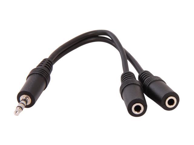 C2G 40426 Value Series One 3.5mm Stereo Male to Two 3.5mm Stereo Female Y-Cable (6 Inches)