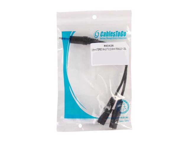 C2G 40426 Value Series One 3.5mm Stereo Male to Two 3.5mm Stereo Female Y-Cable (6 Inches)