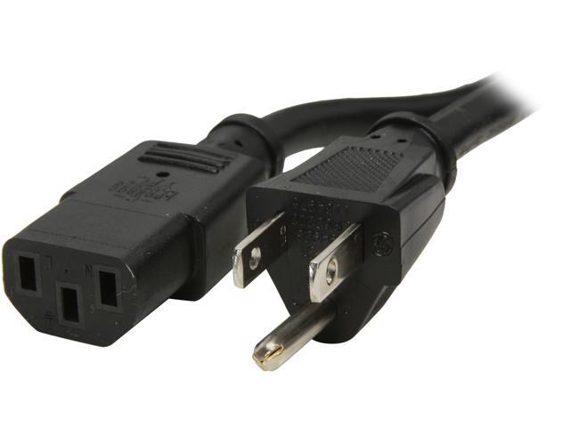 C2G 25545 16 AWG Universal Power Cord (NEMA 5-15P to IEC320C13) TAA Compliant, Black (6 Feet, 1.82 Meters)