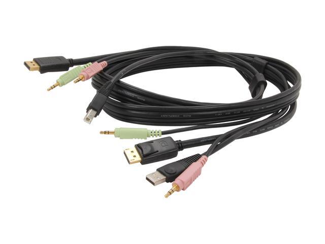 StarTech. com DP4N1USB6 6ft 4-in-1 USB DisplayPort KVM Switch Cable w/ Audio & Microphone