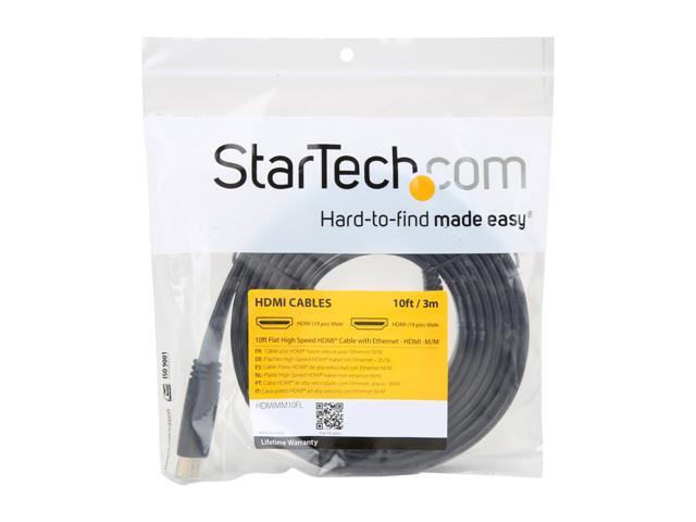 StarTech. com HDMIMM10FL 10 ft. Flat High Speed HDMI Cable with Ethernet