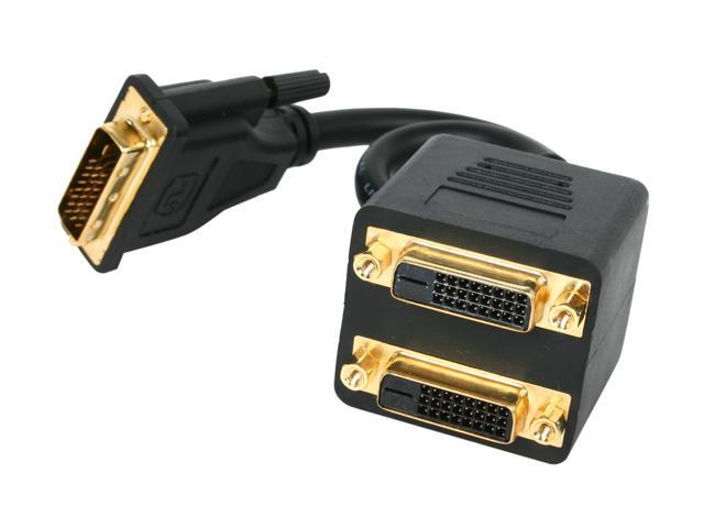 CABLES UNLIMITED PCM-2265 Black Female to Male DVI-D Cable Splitter