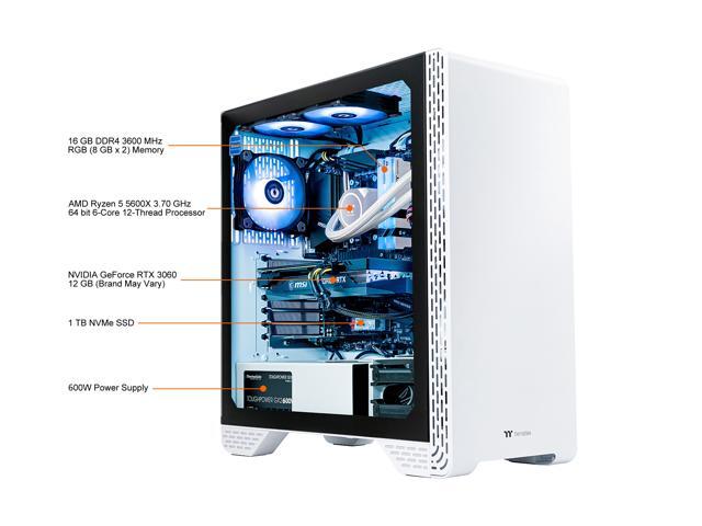 Thermaltake - Glacier 360 Gaming Desktop - AMD Ryzen 5 5600X - 16GB Memory - NVIDIA GeForce RTX 3060 - 1TB NVMe M.2 - White - image 3