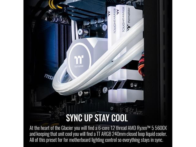 Thermaltake - Glacier 360 Gaming Desktop - AMD Ryzen 5 5600X - 16GB Memory - NVIDIA GeForce RTX 3060 - 1TB NVMe M.2 - White - image 7