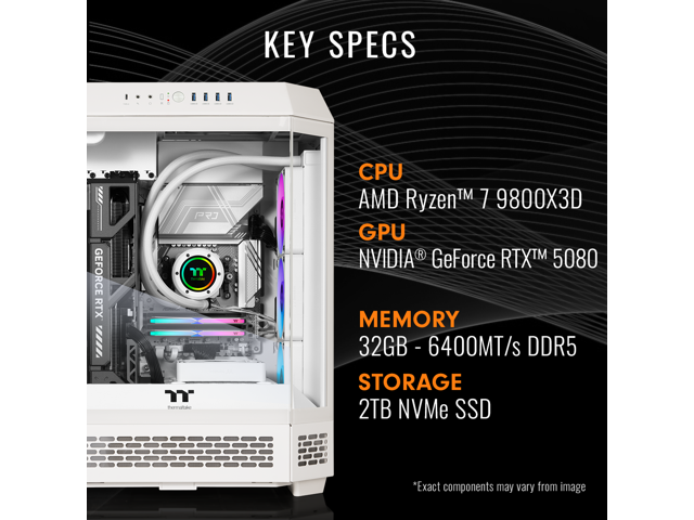 Thermaltake Gaming Desktop PC T6WT-X870-580-LCS AMD Ryzen 7 9800X3D 32GB DDR5 2TB SSD GeForce RTX 5080 Windows 11 Home