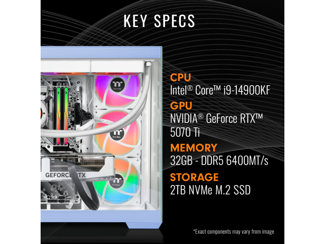 Thermaltake - LCGS View i1470TH-380 Gaming Desktop Intel Core i9-14900KF, 32GB DDR5 Memory, NVIDIA GeForce RTX 5070 Ti, 2TB NVMe M.2 - Blue - image 6