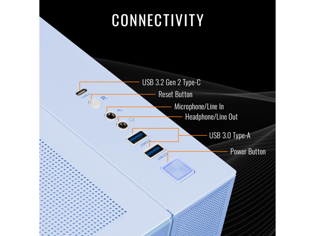 Thermaltake - LCGS View i1470TH-380 Gaming Desktop Intel Core i9-14900KF, 32GB DDR5 Memory, NVIDIA GeForce RTX 5070 Ti, 2TB NVMe M.2 - Blue - image 8