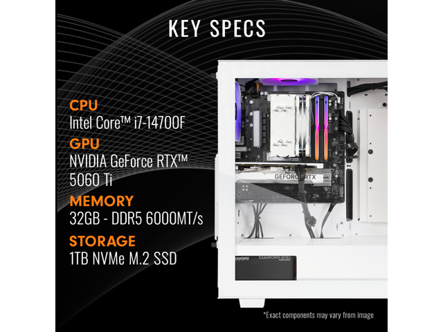 Thermaltake LCGS View 1460TS-350 Gaming Desktop (Intel Core i7-14700F, 32GB 6000MT/s DDR5 RGB Memory, NVIDIA GeForce RTX 5060 Ti, 1TB NVMe M.2,...