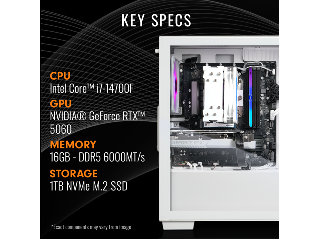 Thermaltake LCGS Versa i560S Gaming Desktop (Intel Core i7-14700F, 16GB 6000MT/s DDR5 RGB Memory, NVIDIA GeForce RTX 5060, 1TB NVMe M.2, WiFi,...