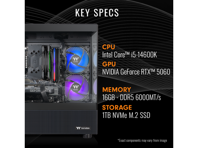Thermaltake LCGS NE i1460-V170B Gaming Desktop (Intel Core i5-14600K, ToughRam 16GB DDR5 6000MT/s RGB Memory, NVIDIA GeForce RTX 5060, 1TB NVMe... — photo 2
