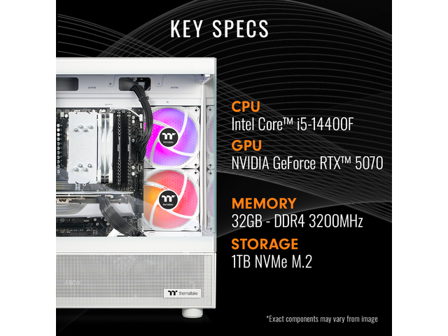 Thermaltake LCGS NE i1470-V170S R4 Gaming Desktop (Intel Core i5-14400F, NVIDIA GeForce RTX 5070, 32GB DDR4 3200Mhz Memory, 1TB NVMe M.2, 850W PSU,... — photo 3