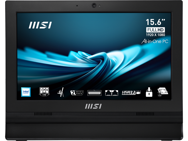 Open Box - MSI All-in-One Computer PRO AP162T ADL-020US Intel N100 4GB DDR4 128GB PCIe SSD 15.6' Touchscreen Windows 11 Pro 64-bit