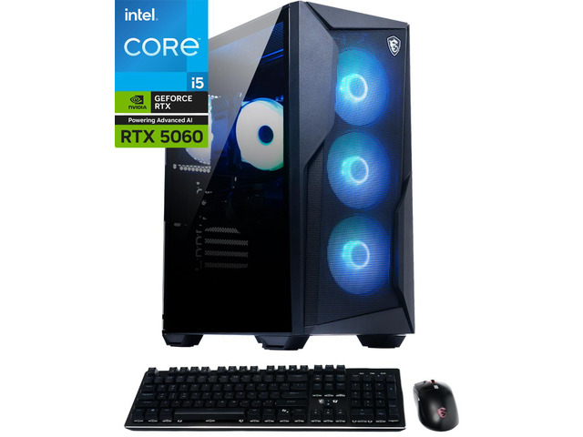MSI Gaming Desktop Codex R2 B14NVL5-693US Intel Core i5-14400F GeForce RTX 5060 8GB 16GB DDR5 1TB NVMe SSD WiFi 6E Windows 11 Home VR Ready