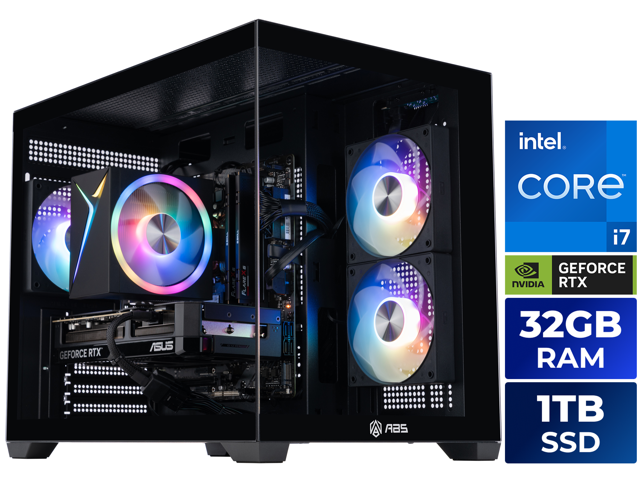 ABS Flux II Aqua Prebuilt Gaming PC - Windows 11 - Intel Core i7-14700F - GeForce RTX 5070 12GB - DLSS 4 - 32GB DDR5 - 1TB NVMe SSD