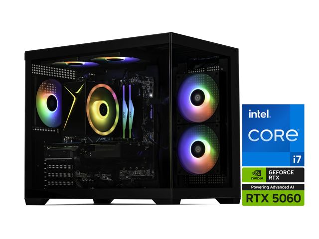 STORMCRAFT Gaming PC Intel SIRIUS Core i7-14700F NVIDIA GeForce RTX 5060- AI Powered 32GB (16Gx2) DDR5 RGB 6000MHz 2TB NVMe SSD 650W PSU Windows 11...