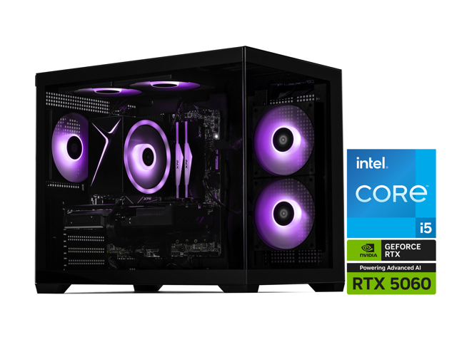 STORMCRAFT Gaming PC SIRIUS Intel Core i5-14400F NVIDIA GeForce RTX 5060 - AI Powered 32GB DDR5 6000MHz RGB 1TB NVMe SSD 650W PSU Windows 11 Home -...