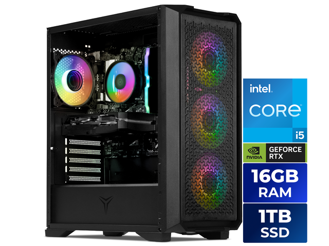 Yeyian Gaming Desktop PC Vault 44F0B-550P1N Intel Core i5-14400F 16GB DDR5 1TB NVMe SSD GeForce RTX 5050 Windows 11 Home