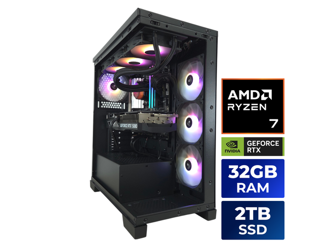 AZZA Gaming Desktop GOLIATH CORE GeForce RTX 5080 16 GB GDDR7 - AMD Ryzen 7 7800X3D - 32GB DDR5 - 2TB M.2 SSD Windows 11 Home