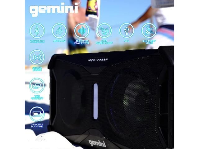 Gemini SOSP-8BLK SoundSplash Floating Dual 8' Bluetooth Speaker w/ LED Party Lighting