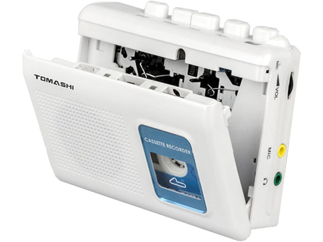 TOMASHI Portable Cassette Player Tape Recorder with Built-in Speaker,Microphone,Headphone Jack-, 4.57 x 3.54 x 1.38inch