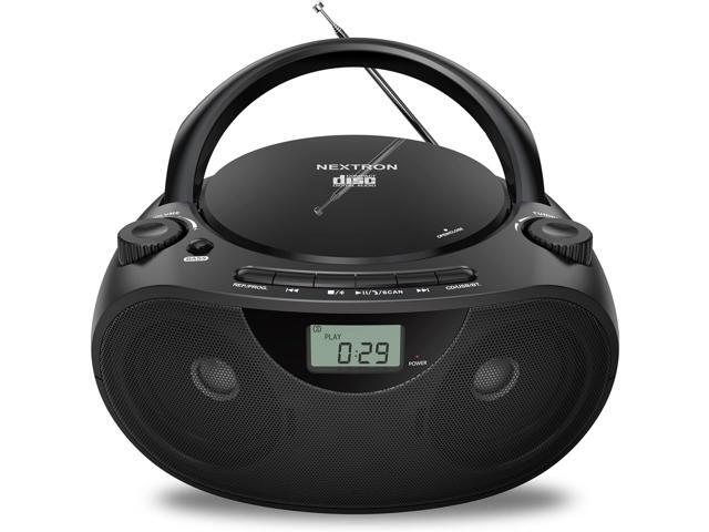 Nextron Portable CD Player Boombox with Bluetooth, AM/FM Radio & USB CD-R/RW, MP3-CD & USB Playback, Stereo Sound, Bass Boost, AUX Input,...