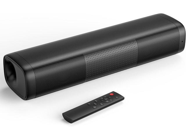 Saiyin 11.7-inch Sound Bar, Small Size & Big Power, Powered by AC Adapter Soundbar with Bluetooth 5.3/Optical/Auxiliary Inputs, 48W Peak Power,...
