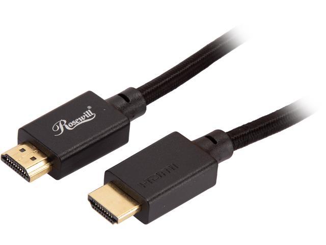 Rosewill RCHD-20002 Braided HDMI 2.1 Cable, Black, 6 Feet, 8K HDR