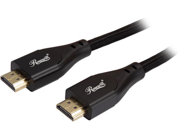 Rosewill RCHD-20006 Braided HDMI 2.0 Cable, Black, 10 Feet