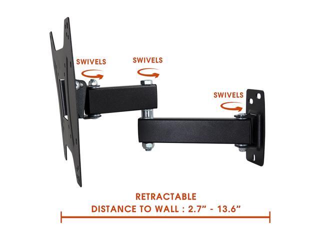 Megamounts GML622 Black 17-42' Full Motion, Tilt and Swivel Single Stud Wall Mount for 17-42 Inch LCD, LED, and Plasma Screens