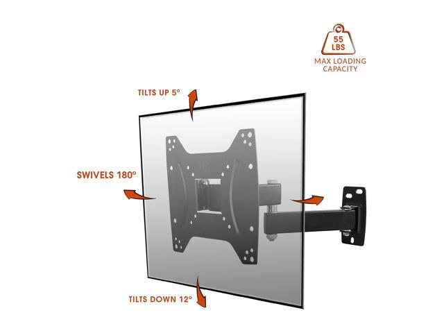 Megamounts GML622 Black 17-42' Full Motion, Tilt and Swivel Single Stud Wall Mount for 17-42 Inch LCD, LED, and Plasma Screens