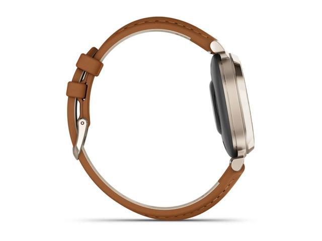 Garmin - Lily 2 Classic Smartwatch 34 mm Anodized Aluminum - Cream Gold with Tan Leather Band - (2024) - image 5