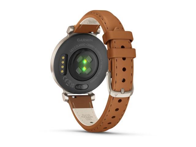 Garmin - Lily 2 Classic Smartwatch 34 mm Anodized Aluminum - Cream Gold with Tan Leather Band - (2024) - image 4