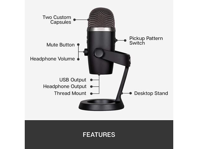 Blue Microphones - Blue Yeti Nano Premium Wired Multi-Pattern USB Condenser Microphone - Black - image 7