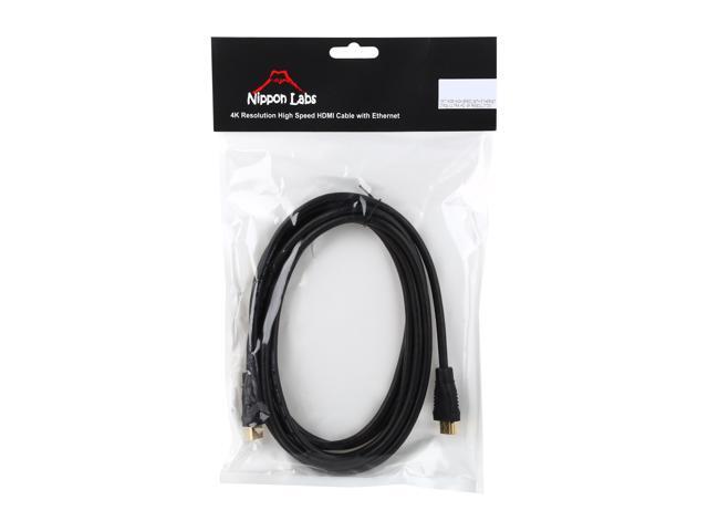 Nippon Labs HDMI-4K-10 10 ft. HDMI 2.0 Male to Male Cable Supporting 4K and 3D with Ethernet Channel