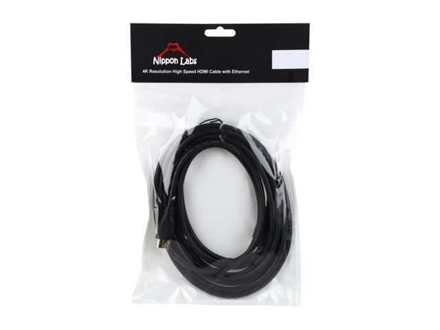 Nippon Labs HDMI-4K-15 15 ft. HDMI 2.0 Male to Male Cable Supporting 4K and 3D with Ethernet Channel